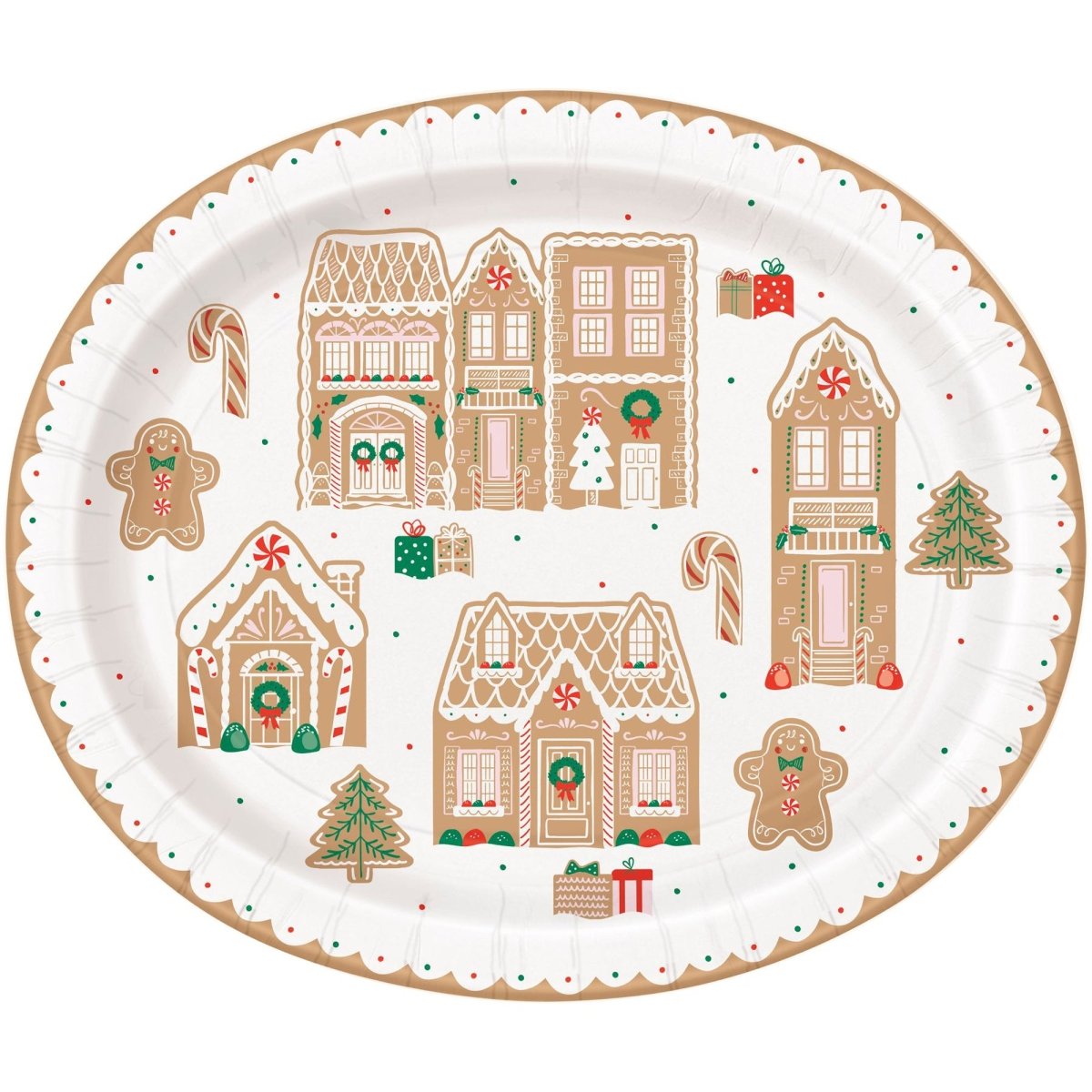 Gingerbread Xmas - Oval Plates 12 In. 8/Pkg