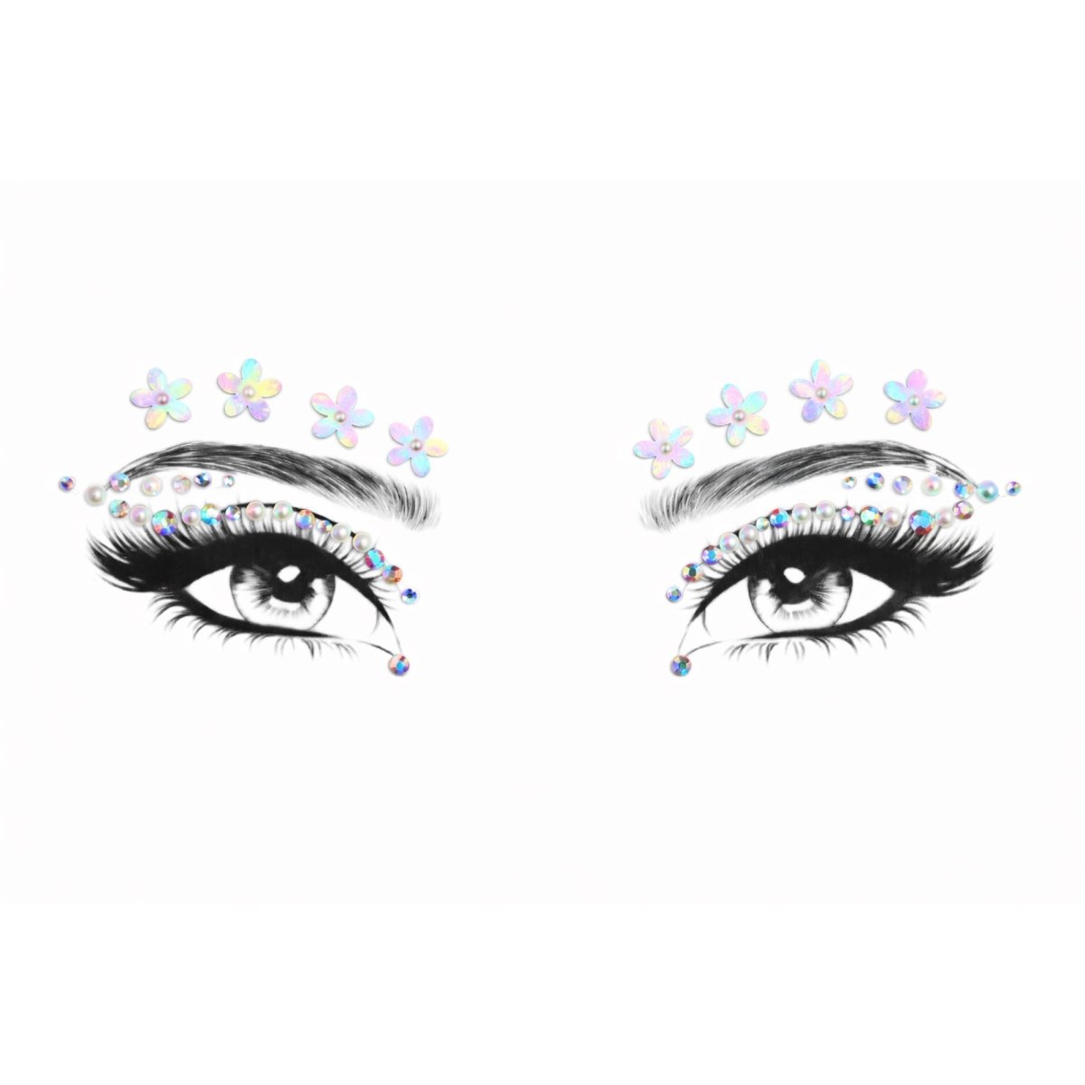 Face Art Crystal Stickers - Flowers