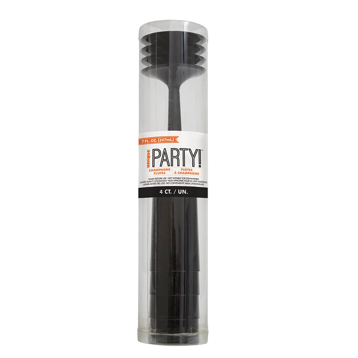 Champagne Flute 4/pkg - Black