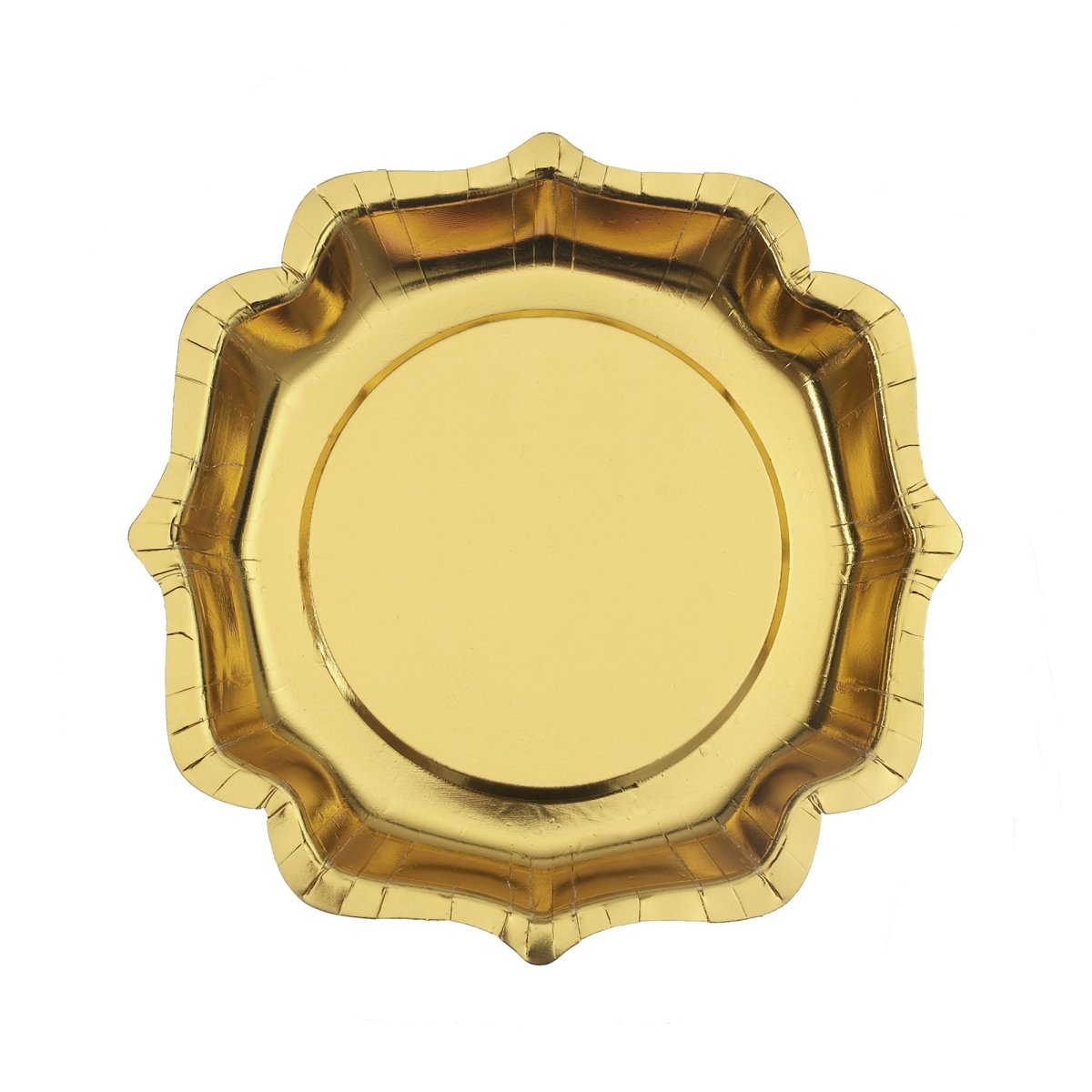 Ornement Étincelant Ivoire - Shiny Scallopped Plates 8 In. 10/Pkg - Gold