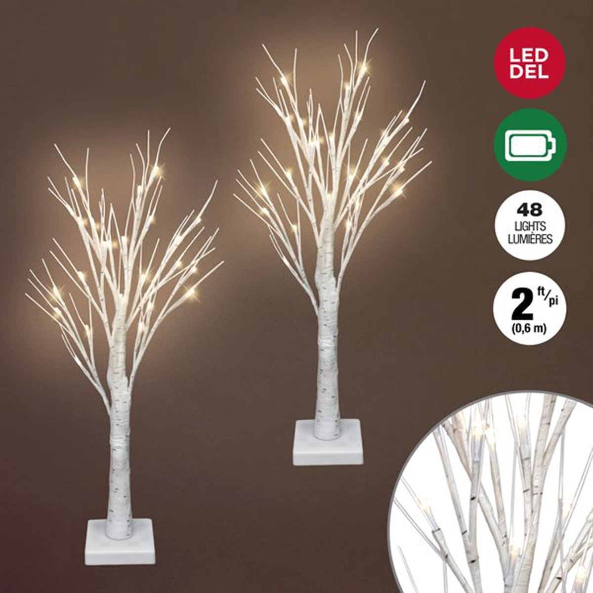 Pre-lit Tabletop Birch Tree 60 CM. - Warm White