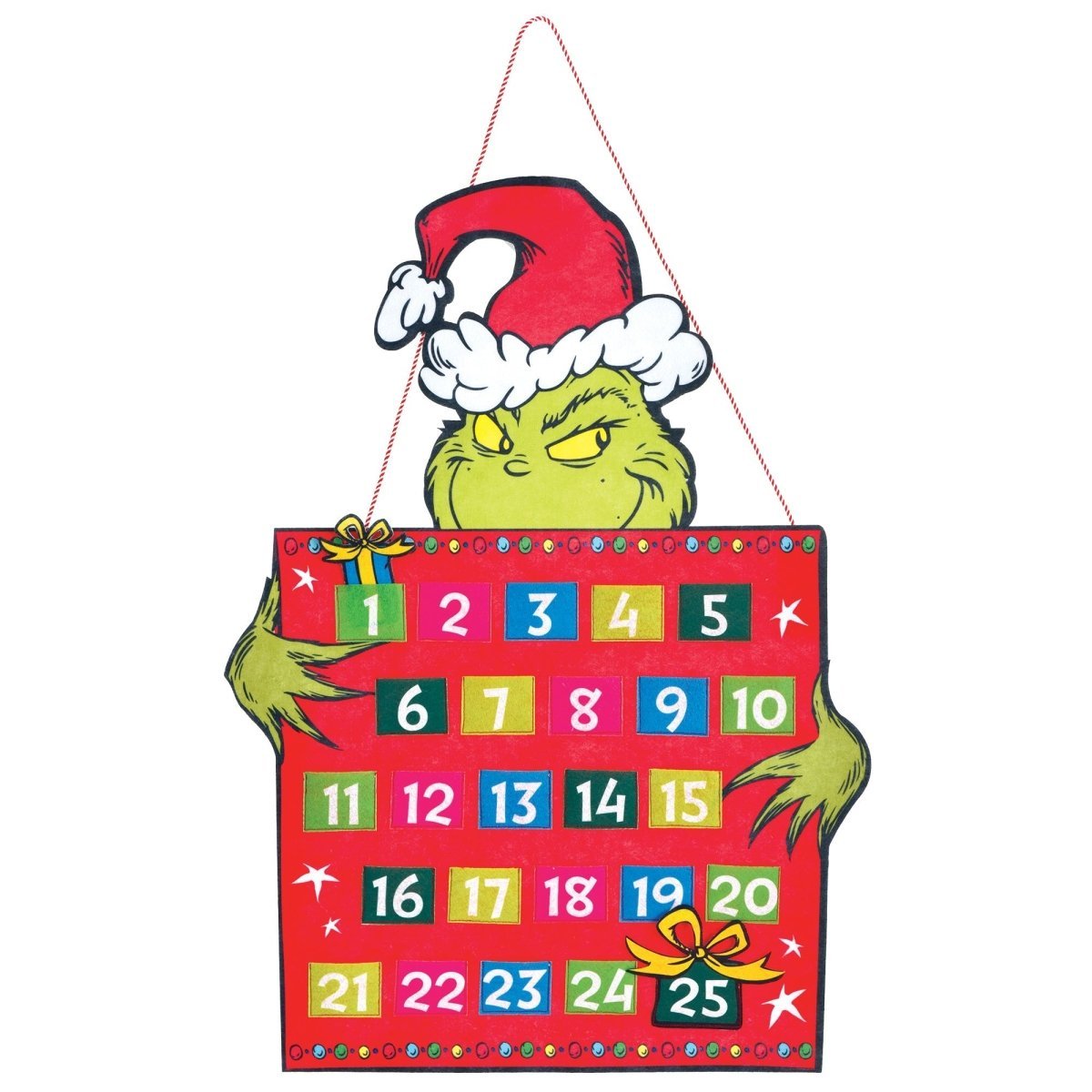 AMSCAN CA Christmas The Grinch Christmas Countdown Calendar, 1 Count 192937472705