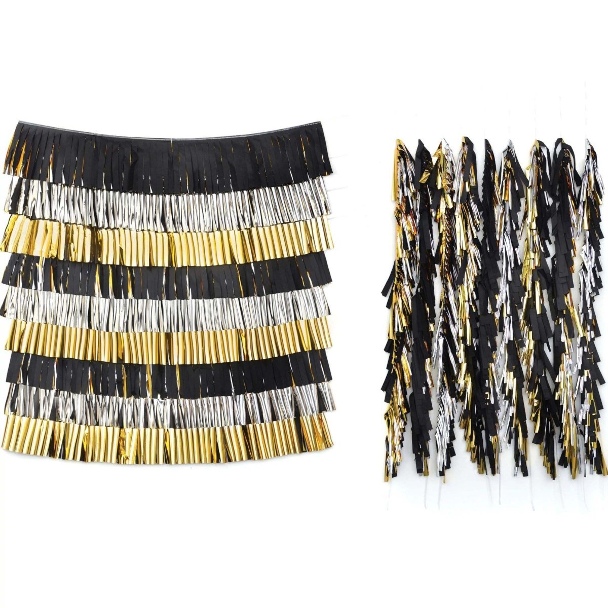 AMSCAN CA New Year New Year's Eve Foil Fringe Backdrop, 48 x 9.5 Inches, 1 Count 192937464113