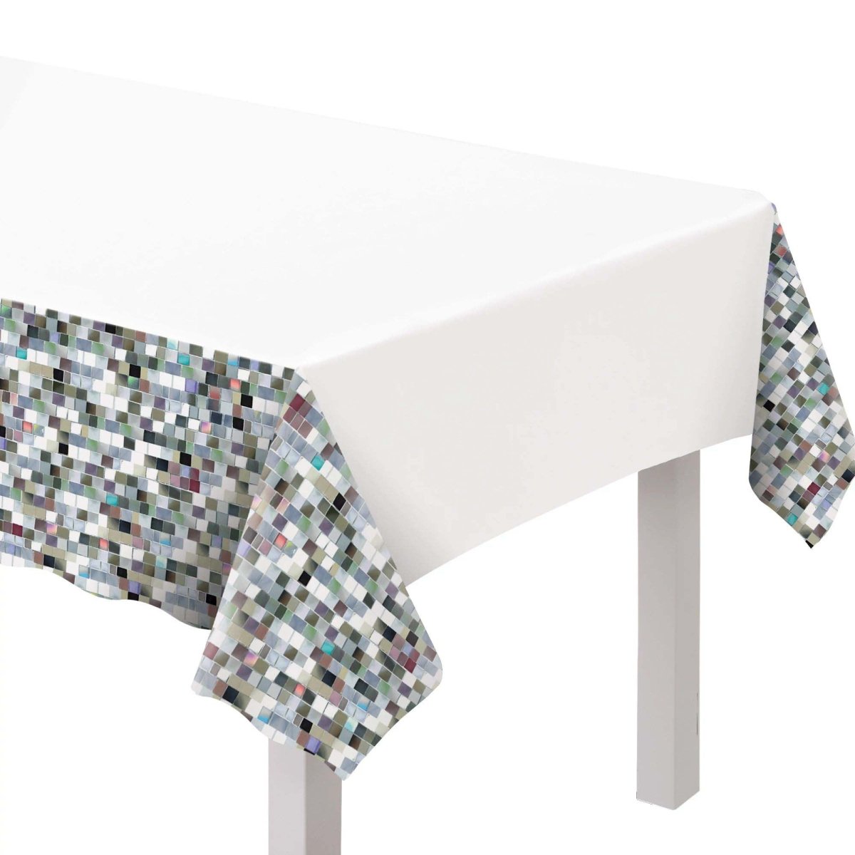 AMSCAN CA Theme Party Disco Rectangular Plastic Table Cover, 54 x 96 Inches, 1 Count 192937472071