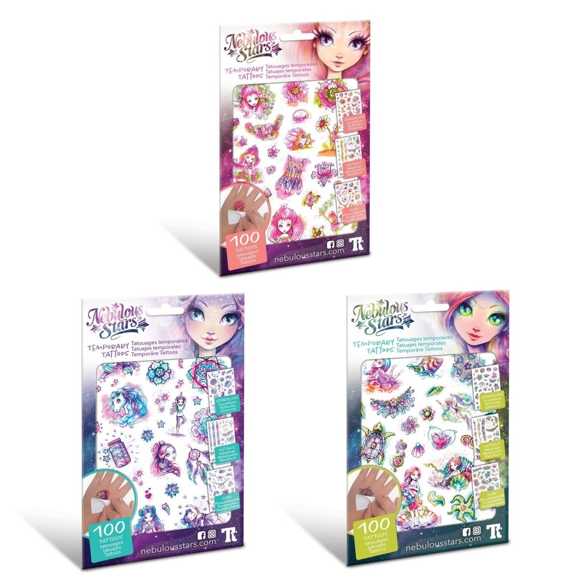 AMSCAN CA Toys & Games Nebulous Stars Temporary Tattoos, Assortment, 1 Count