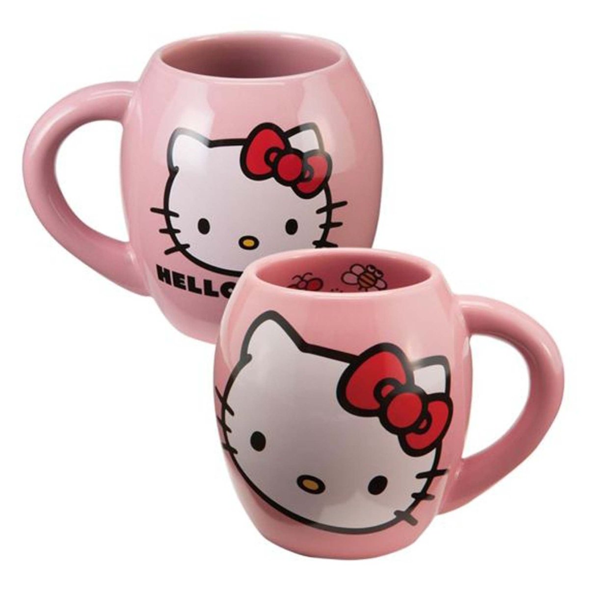 BIOWORLD Kids Birthday Hello Kitty Pink Ceramic Oval Mug, 18 Oz, 1 Count 733966063771