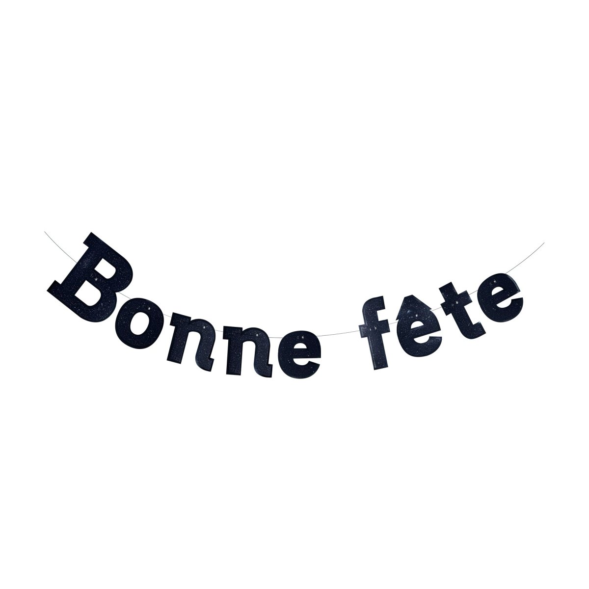 BK-Cowry Ningbo Trading CO Ltd General Birthday Black "Bonne Fête" Diamond Letter Banner, 94 Inches, 1 Count 810120719139