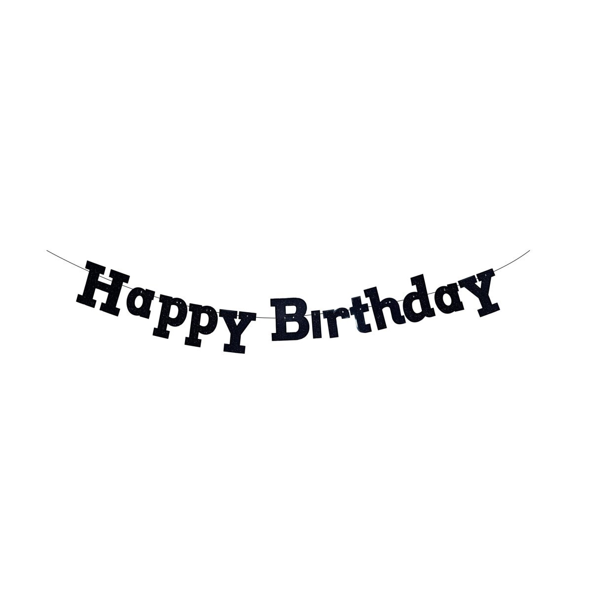 BK-Cowry Ningbo Trading CO Ltd General Birthday Black Happy Birthday Diamond Letter Banner, 94 Inches, 1 Count 810120719122
