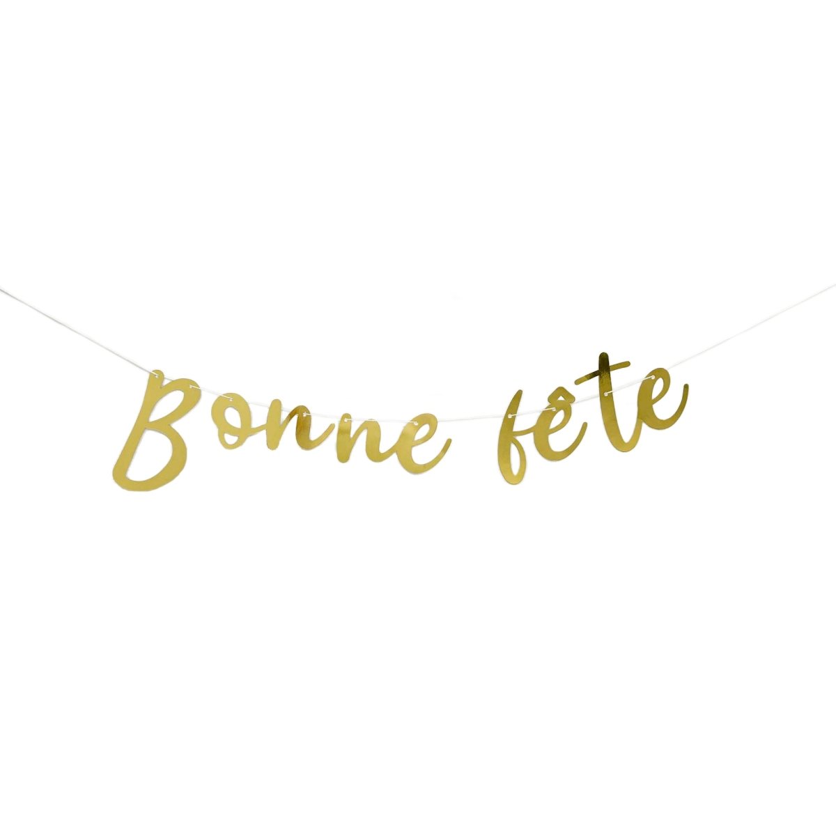 BK-Cowry Ningbo Trading CO Ltd General Birthday Gold "Bonne Fête" Foil Letter Banner, 94 Inches, 1 Count