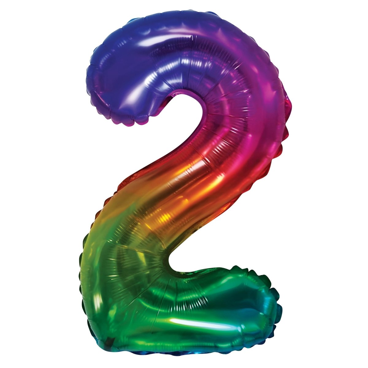 BOOMBA INTERNATIONAL TRADING CO,. LTD Balloons Jelly Ombre Rainbow Number 2 Foil Balloon, 16 Inches, 1 Count 840482501677
