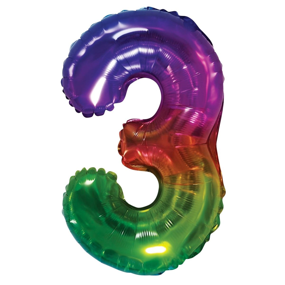 BOOMBA INTERNATIONAL TRADING CO,. LTD Balloons Jelly Ombre Rainbow Number 3 Foil Balloon, 16 Inches, 1 Count 840482501684