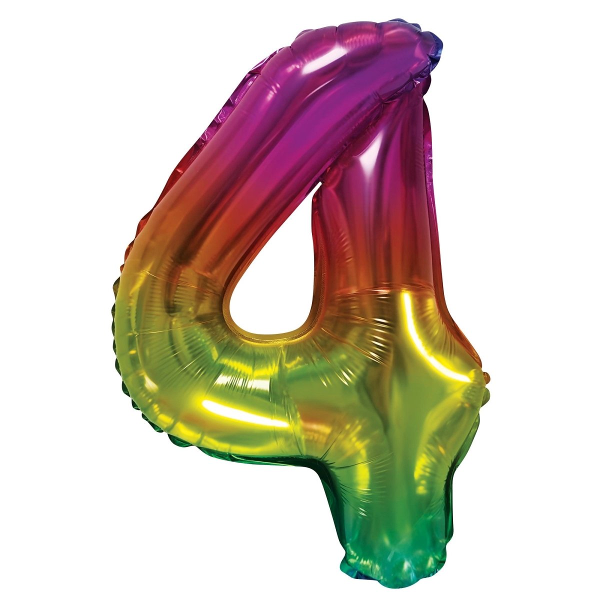 BOOMBA INTERNATIONAL TRADING CO,. LTD Balloons Jelly Ombre Rainbow Number 4 Foil Balloon, 16 Inches, 1 Count 840482501691