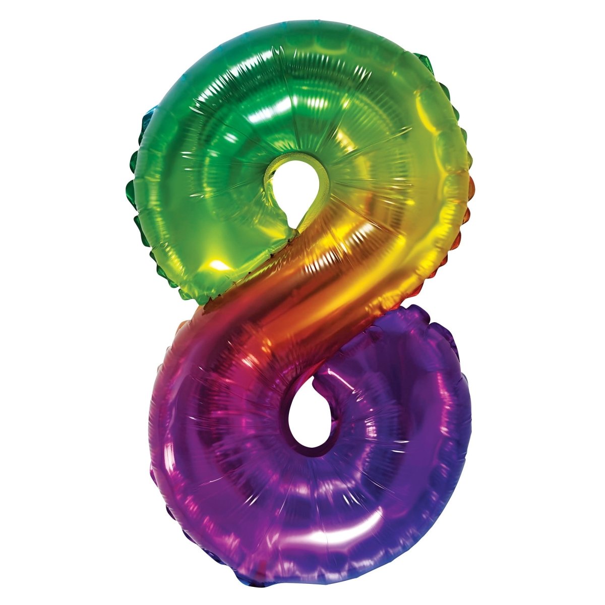 BOOMBA INTERNATIONAL TRADING CO,. LTD Balloons Jelly Ombre Rainbow Number 8 Foil Balloon, 16 Inches, 1 Count 840482501738