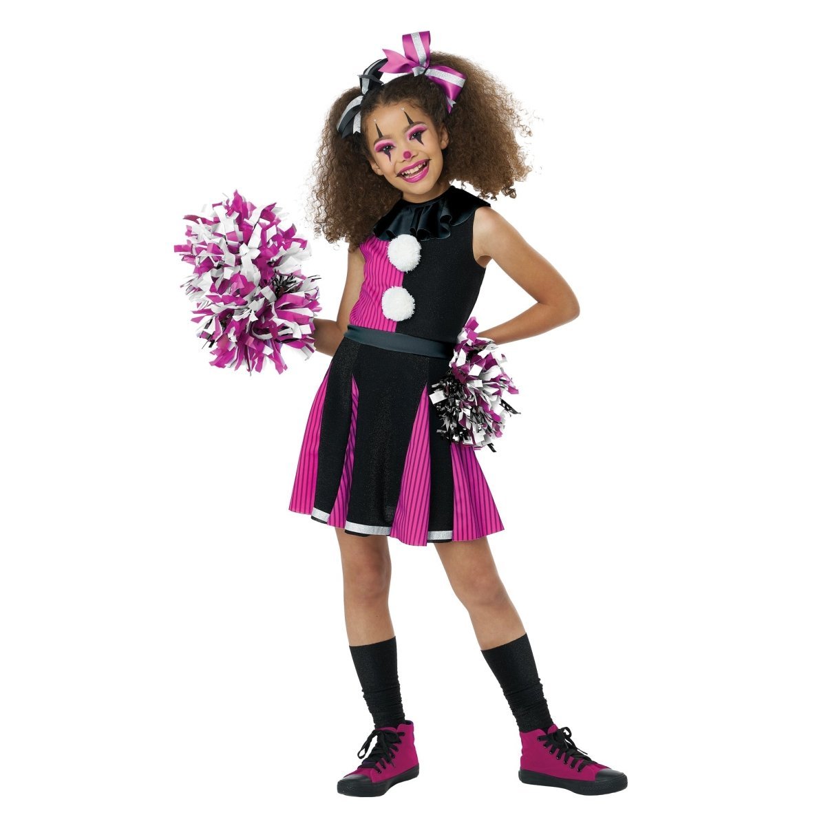 CALIFORNIA COSTUMES Costumes Cheer-Ful Clown Costume for Kids, Pink and Black Dress