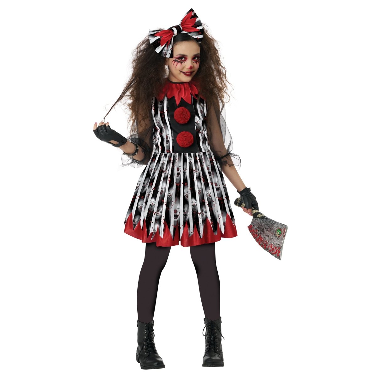 CALIFORNIA COSTUMES Costumes Deranged Clown Costume for Kids, Red and Black Dress