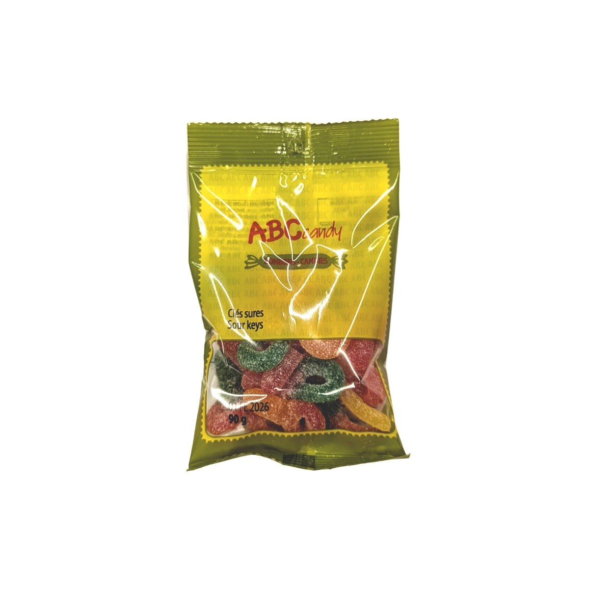 CONFISERIE ABC Impulse Buying Sour Key Candies, 100g, 1 Count 099854460009