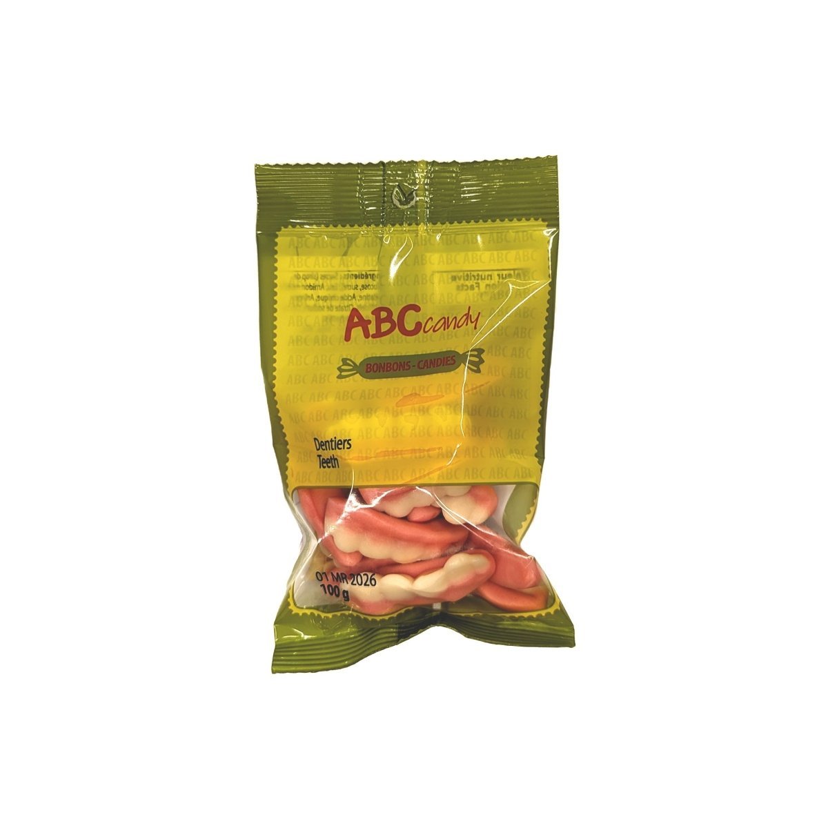 CONFISERIE ABC Impulse Buying Teeth Candies, 100g, 1 Count 736640477291
