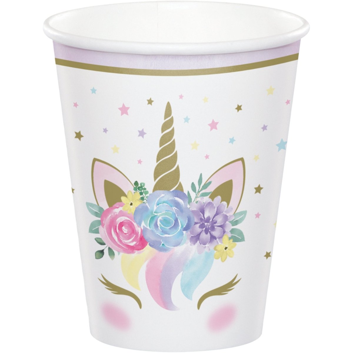 CREATIVE CONVERTING Baby Shower Unicorn Baby Paper Cups, 9 Oz, 8 Count 039938681296