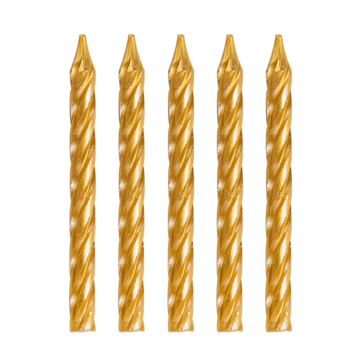 CREATIVE CONVERTING Cake Supplies Spiral Birthday Cake Candles, Metallic Gold, 24 Count 039938619664