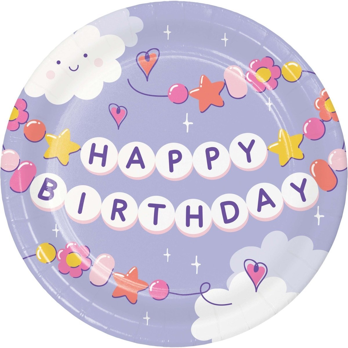 CREATIVE CONVERTING Kids Birthday Sweet Dreams Birthday Small Round Dessert Paper Plates, 7 Inches, 8 Count 196504193529