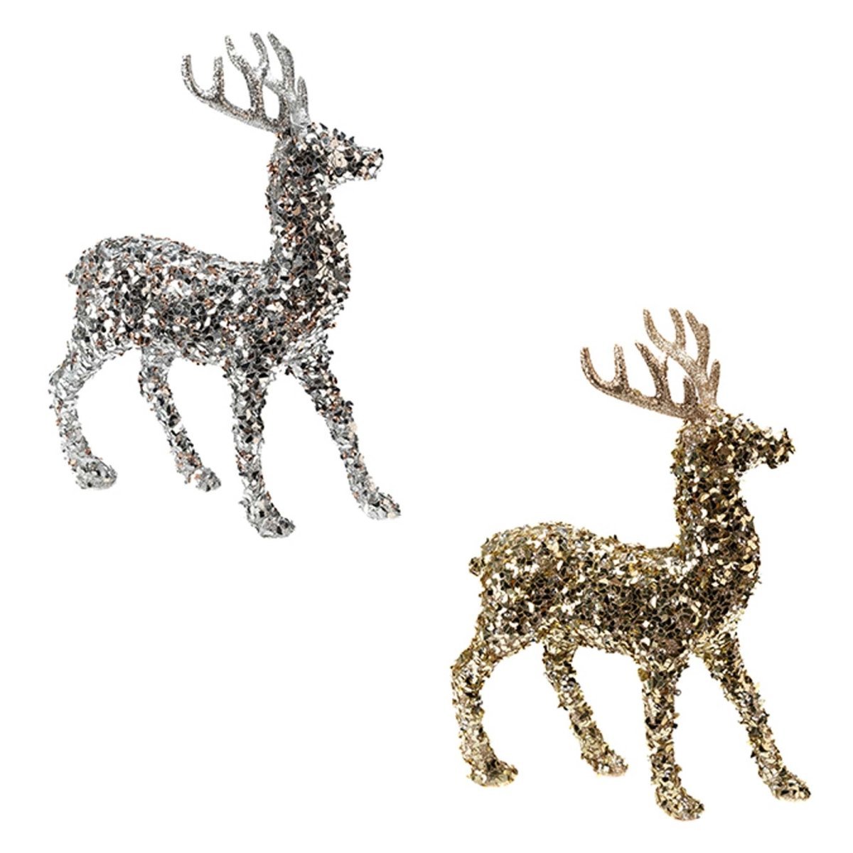 DANSON DECOR Christmas Foam Glittered Standing Reindeer, 12 Inches, Assortment, 1 Count 062615844172