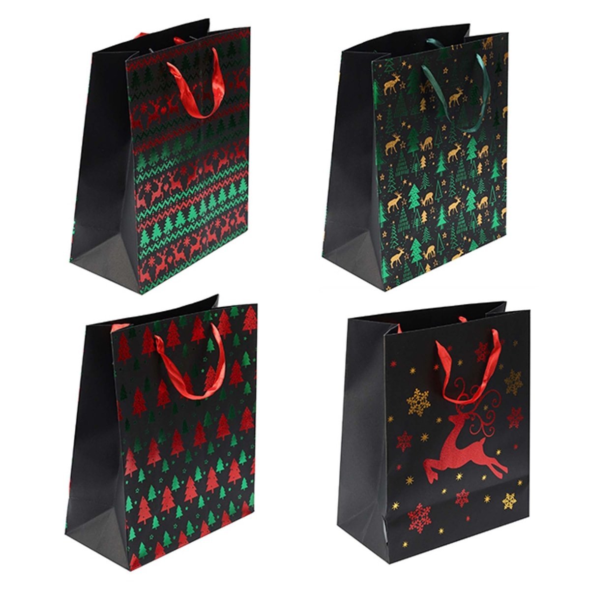 DANSON DECOR Christmas Large Matte Christmas Gift Bag, Assortment, 1 Count 062615857356