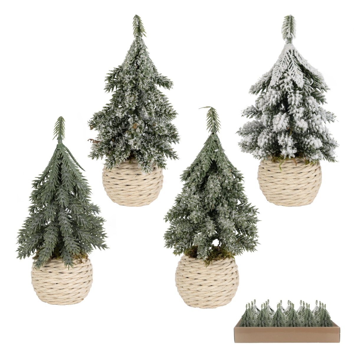 DANSON DECOR Christmas Mini Pine Tree, 6 Inches, Assortment, 1 Count 062615873479