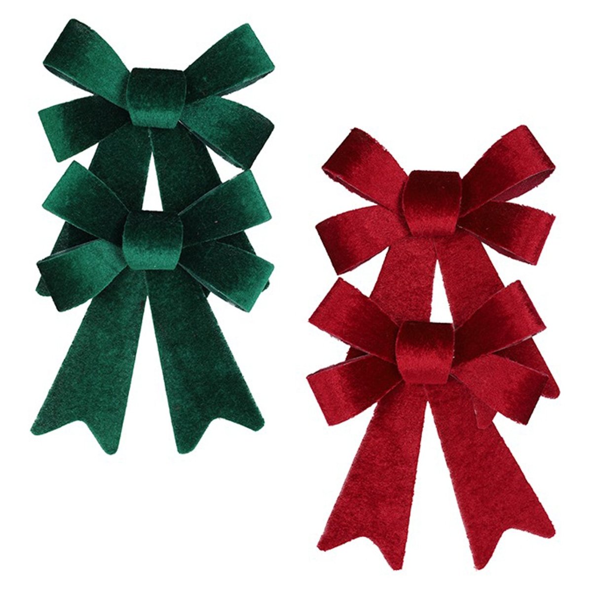 DANSON DECOR Christmas PVC Bow 4 Loops, 5.5 x 8 Inches, 4 Count 062615874834