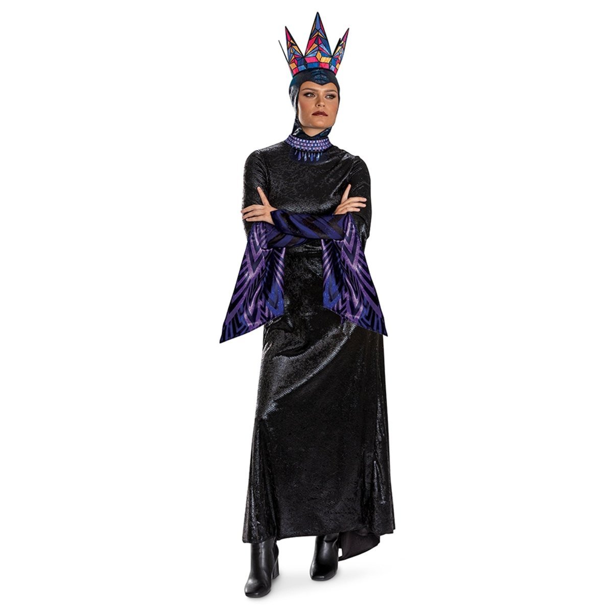DISGUISE (TOY-SPORT) Costumes Evil Queen Deluxe Costume for Adults, Snow White, Dress and Hood with Crown