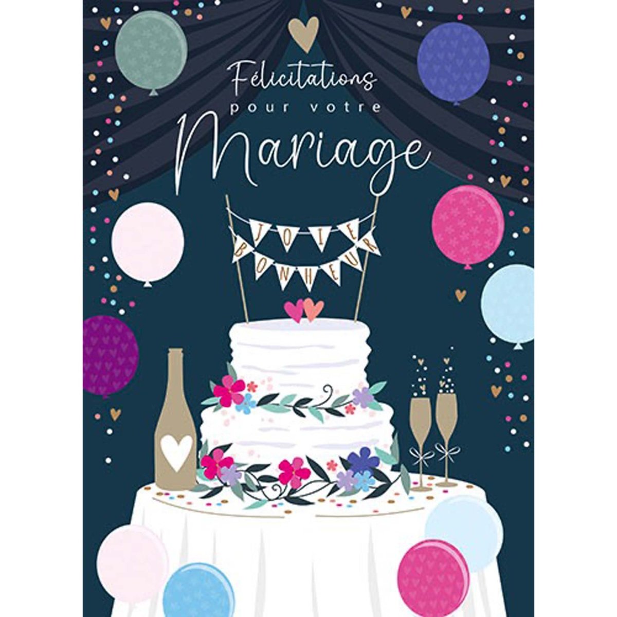 DISTRIBUTION INCOGNITO Greeting Cards Giant Wedding Card, "Félicitations pour votre mariage", 1 Count