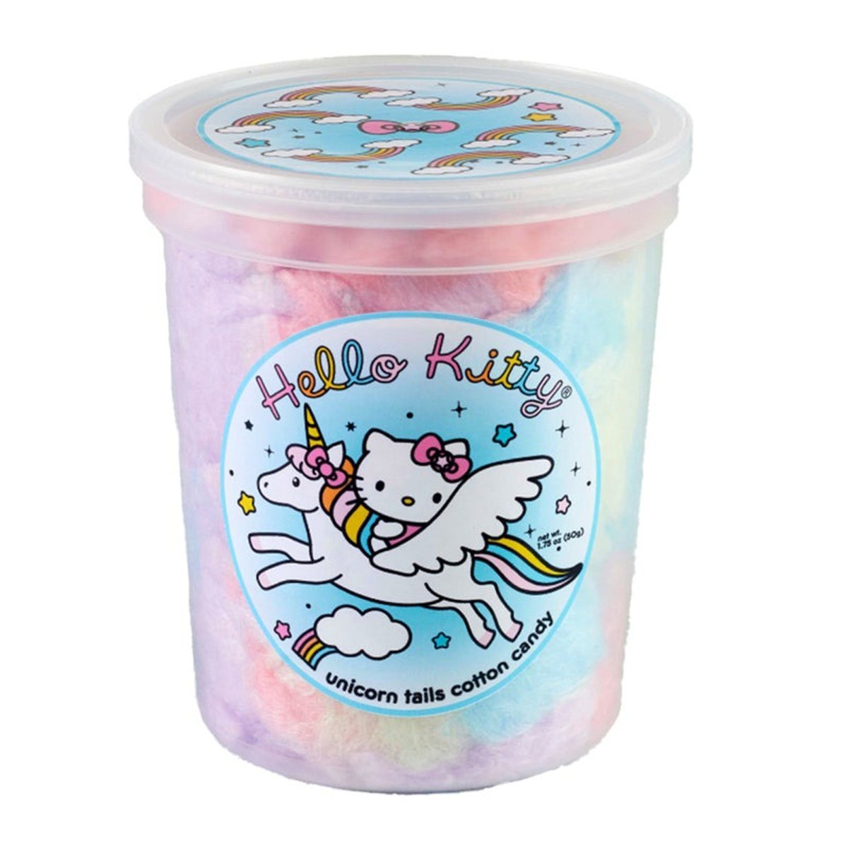 DISTRIBUTION JJ CANDY Impulse Buying Hello Kitty Unicorn Tails Cotton Candy, 50g, 1 Count 609015728451