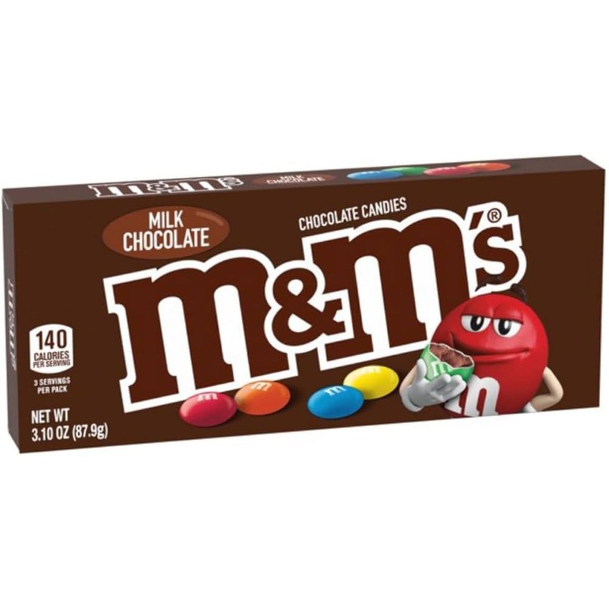 DISTRIBUTION JJ CANDY Impulse Buying M&M's Original Milk Chocolate, 87.9g, 1 Count 040000497523