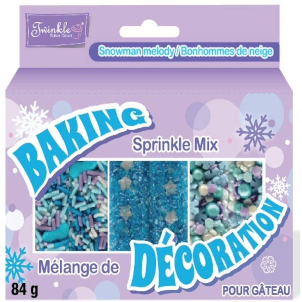 EXCLUSIVE CANDY & NOVELTY DISTRIBUTING LTD Cake Supplies Snowman Melody Baking Sprinkle Mix, 84g, 1 Count 060631925868
