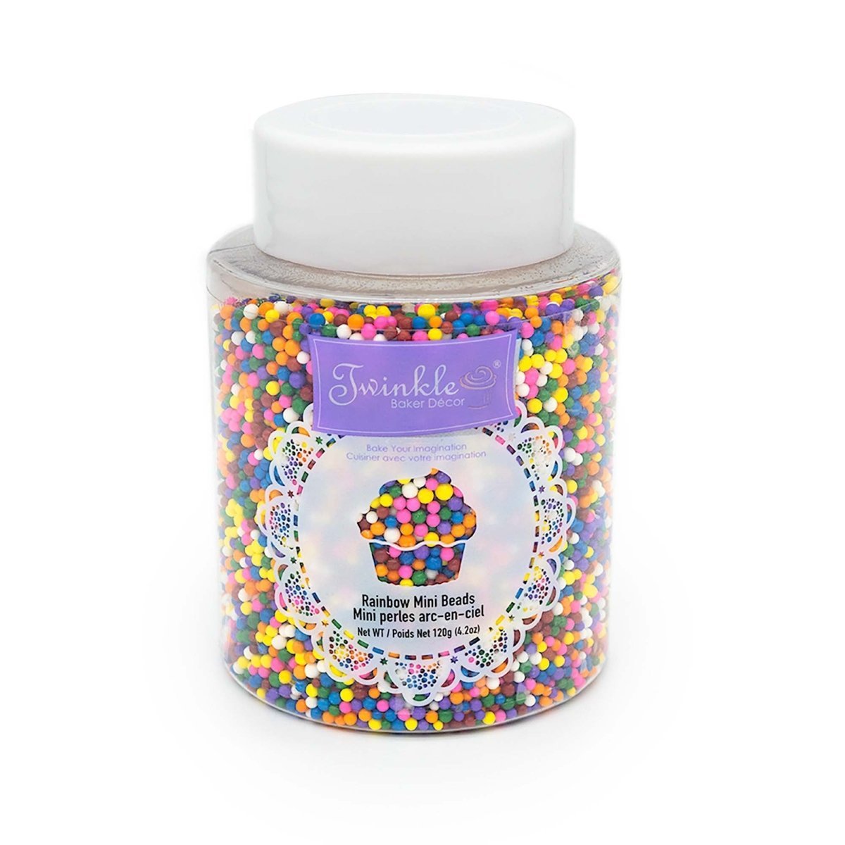 EXCLUSIVE CANDY & NOVELTY DISTRIBUTING LTD Cake Supplies Twinkle Rainbow Mini Beads, 120g, 1 Count 060631917818