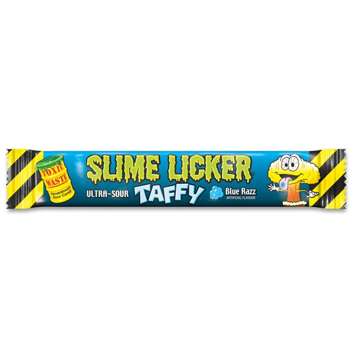 EXCLUSIVE CANDY & NOVELTY DISTRIBUTING LTD Impulse Buying Sour Blue Raspberry Slime Licker Taffy, 1 Count 60631937137