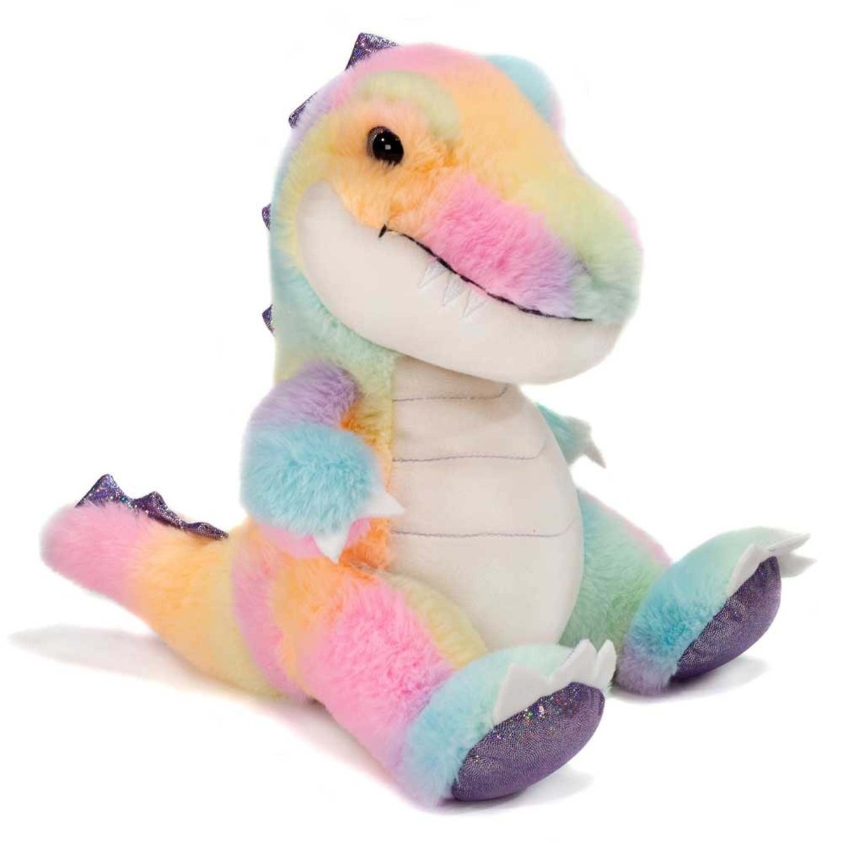Fiesta Plushes Pastel Rainbow T-Rex Plush, 10 Inches, 1 Count 091671705202