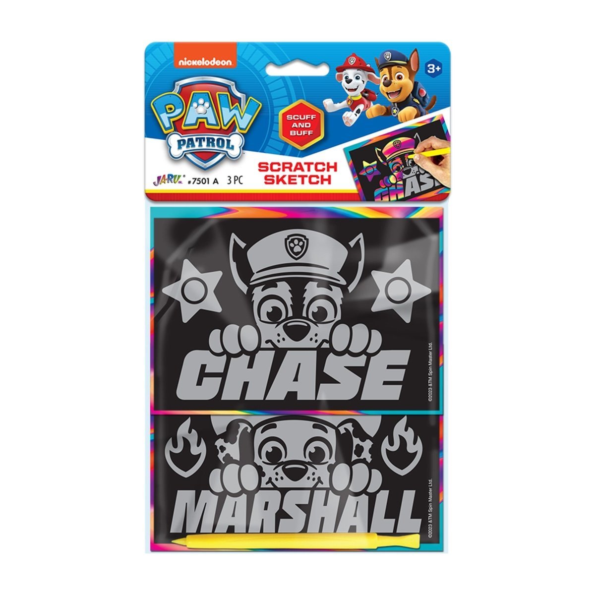 FILO IMPORT INC. Impulse Buying Paw Patrol Chase and Marshall Scratch Sketch, 1 Count 075656075016