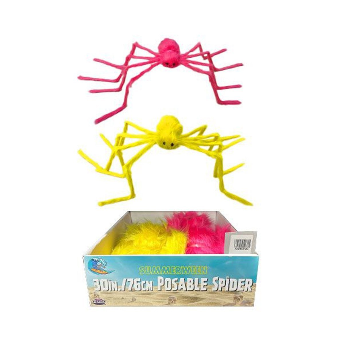 FUN WORLD Theme Party Summerween Fuzzy Spider Decoration, 30 Inches, Assortment, 1 Count 071765168588