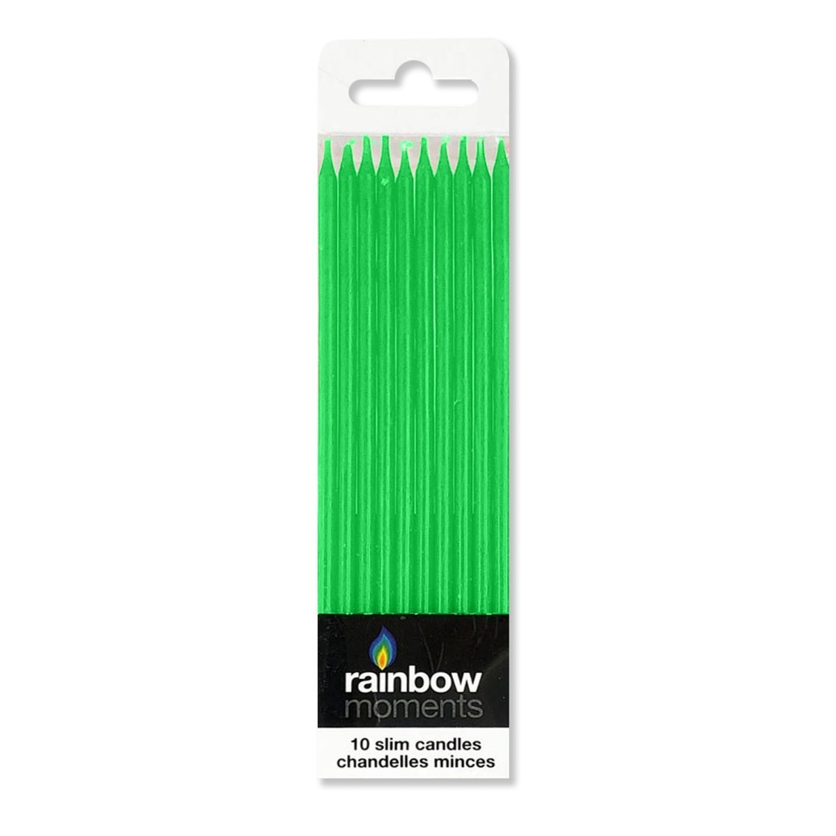 GLOCO ACCENTS INC Cake Supplies Green Slim Cake Candles, 5.9 Inches, 10 Count 885093007774