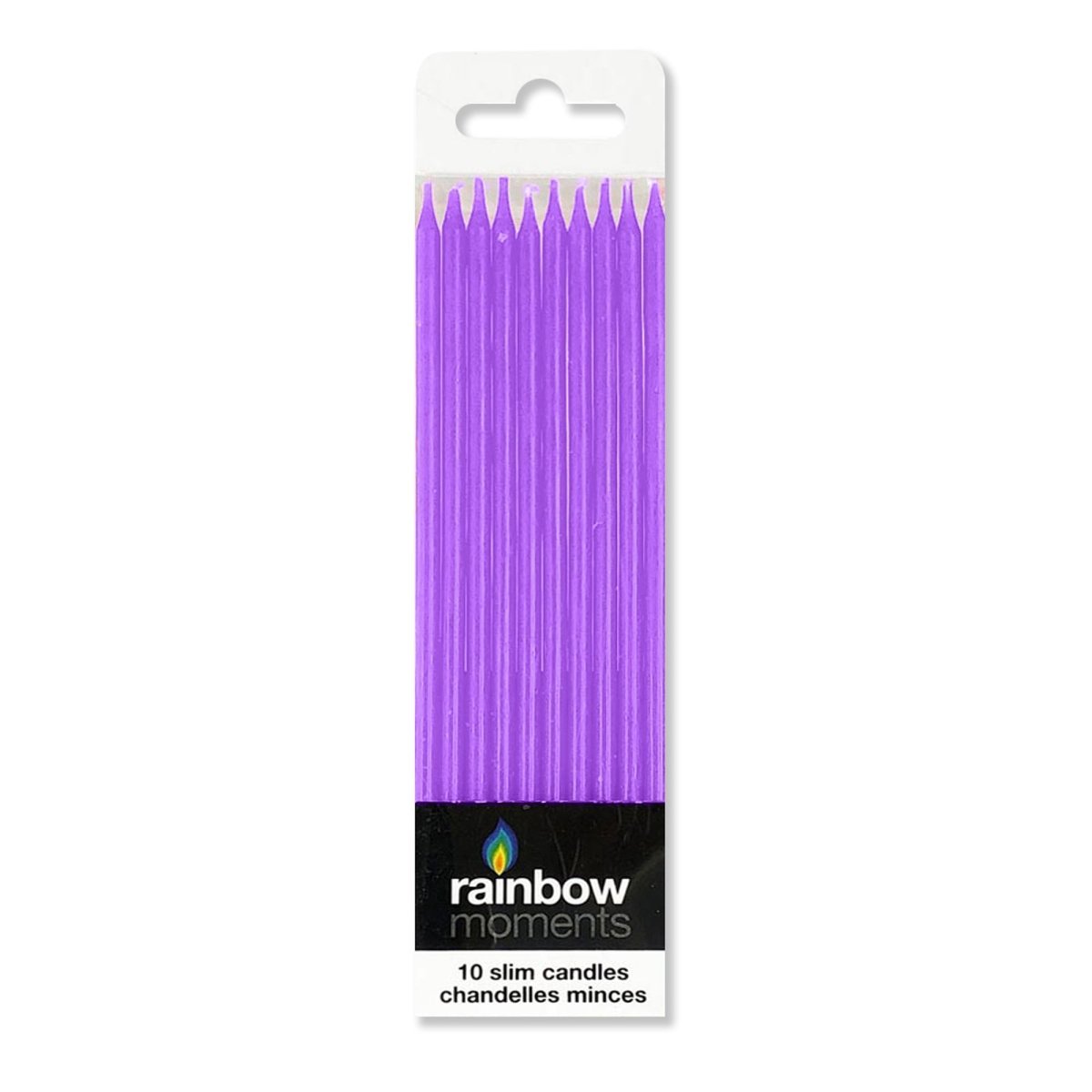 GLOCO ACCENTS INC Cake Supplies Purple Slim Cake Candles, 5.9 Inches, 10 Count 885093007798
