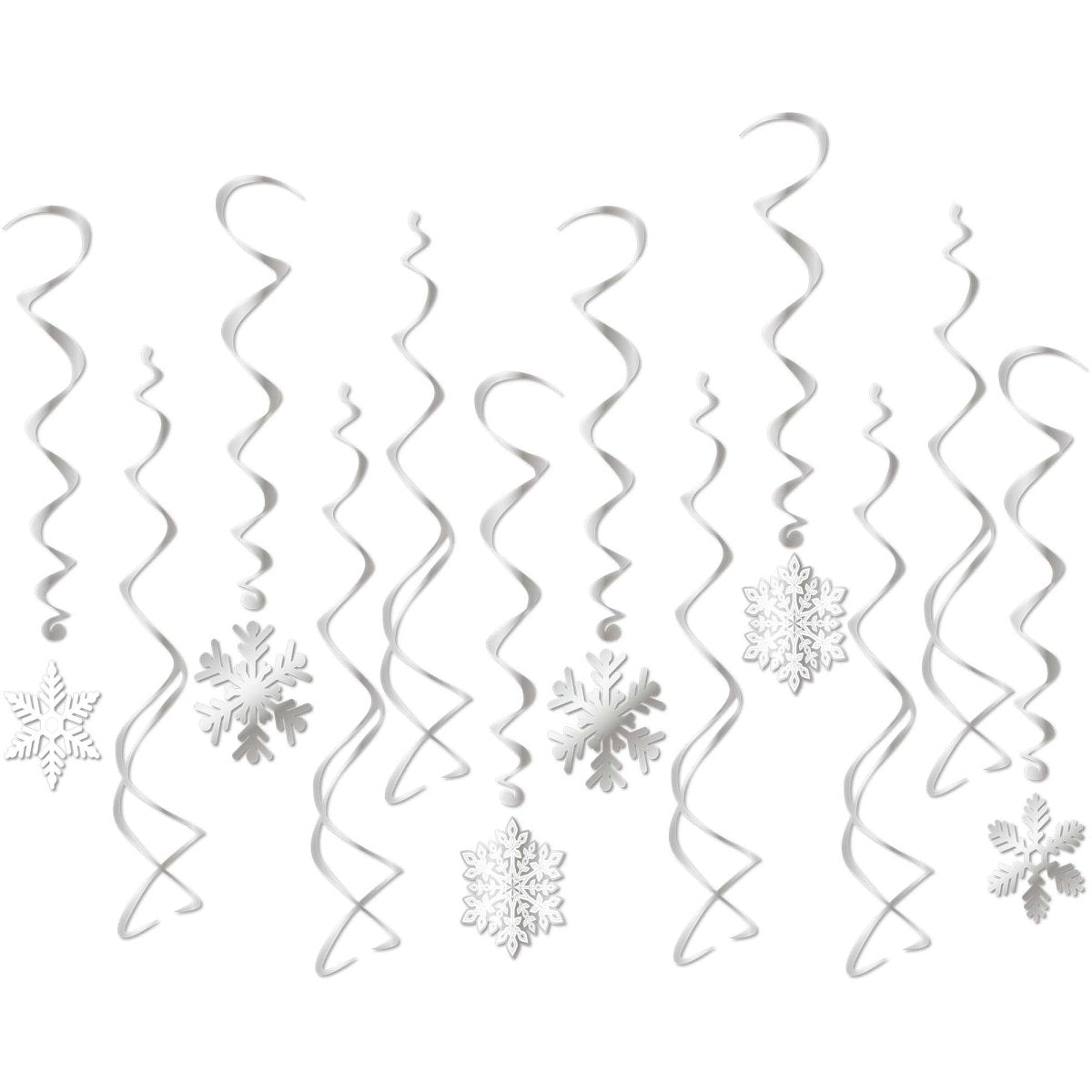 GLOCO ACCENTS INC Christmas Christmas Snowflake Spiral Decoration Kit with Cutouts, 5.1 x 5.5 Inches, 12 Count 885093013867