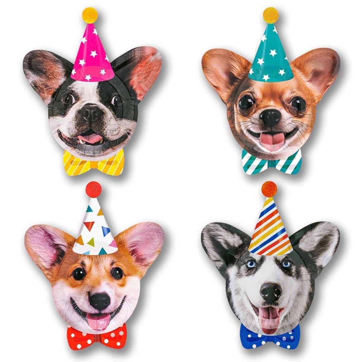 GLOCO ACCENTS INC Kids Birthday Party Dogs Birthday Small Dessert Paper Plates, 7 Inches, 8 Count 885093010972