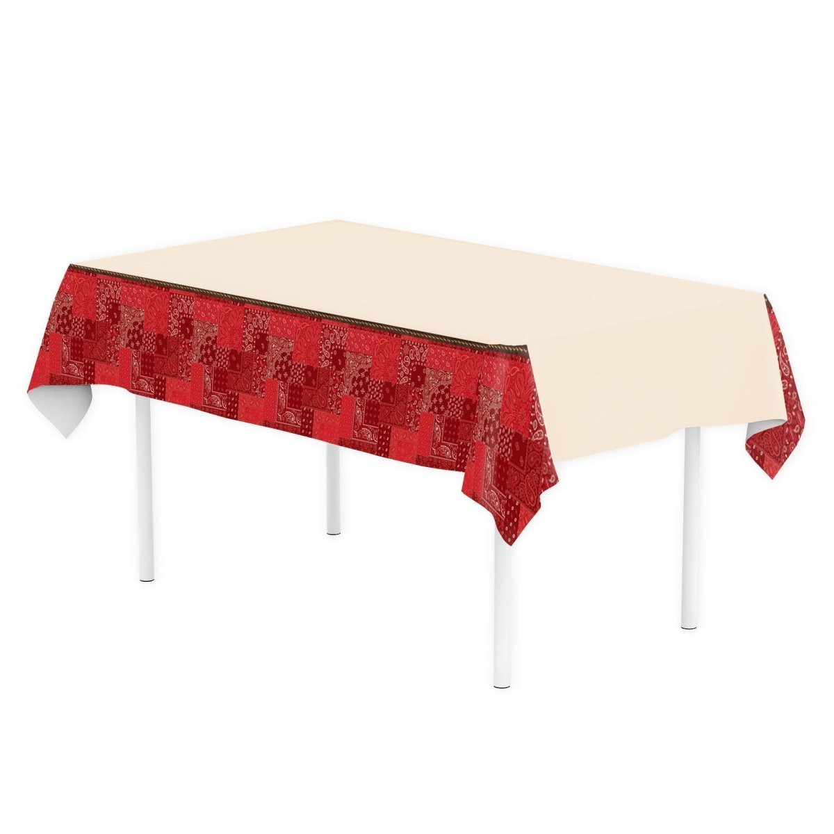 GLOCO ACCENTS INC Theme Party Western Yee Haw Rectangular Plastic Table Cover, 54 x 102 Inches, 1 Count 885093011719