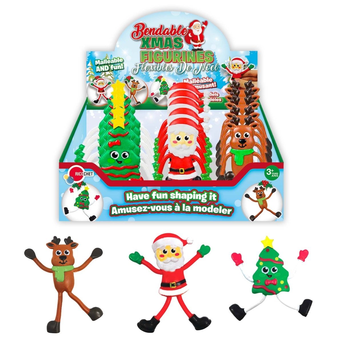 GROUPE RICOCHET Christmas Christmas Bendable Figurines, Assortment, 1 Count 824464114475