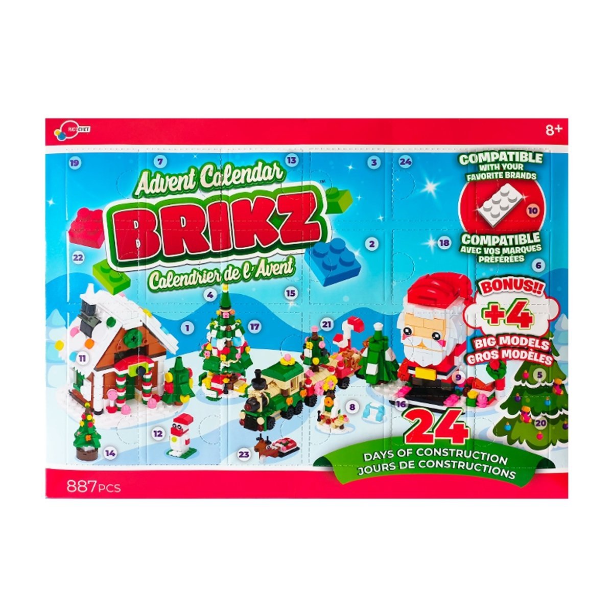 GROUPE RICOCHET Christmas Christmas Building Blocks Advent Calendar, 1 Count 824464125310