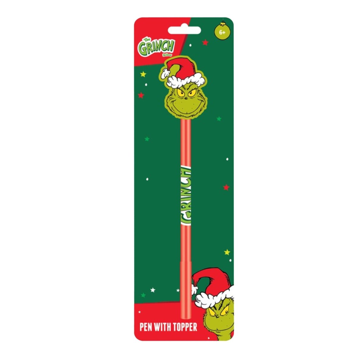GROUPE RICOCHET Christmas Grinch Xmas Pen with Shaped Topper, Dr. Seuss, 1 Count 191537189556
