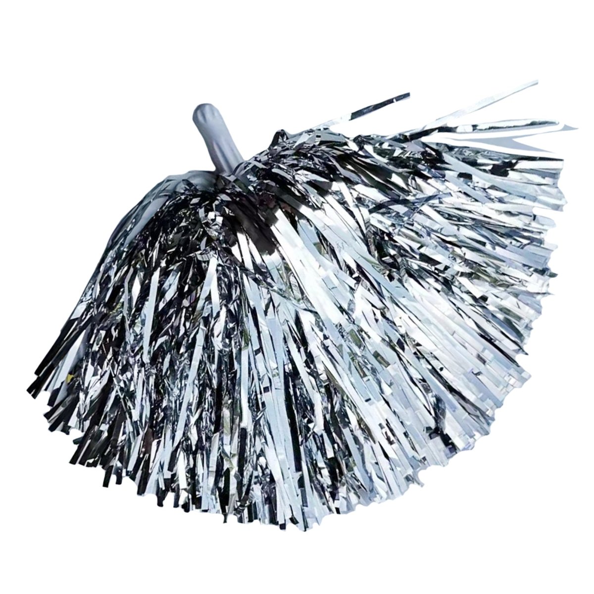 HMS NOUVEAUTE LTEE Sports Theme Cheerleading Pom Poms, Silver, 2 Count 057543486259