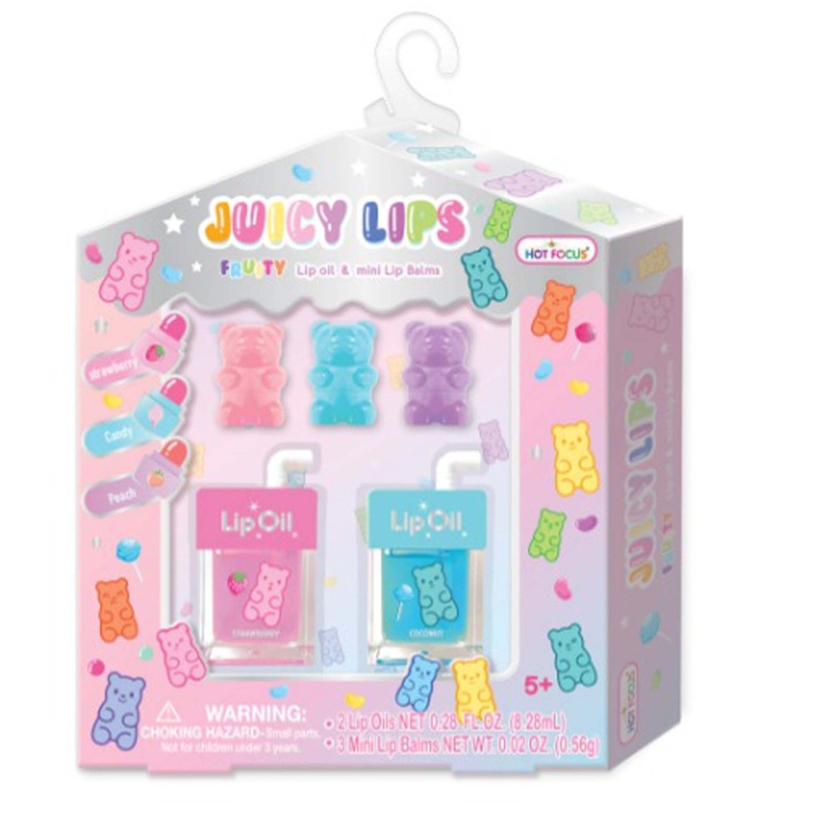 HOT FOCUS Toys & Games Juicy Lips Gummy Bear Lip Balms, 5 Count