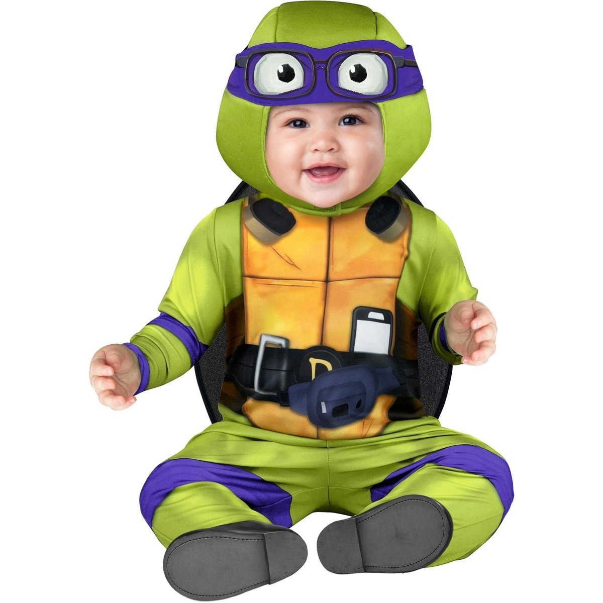 IN SPIRIT DESIGNS Costumes Teenage Mutant Ninja Turtles Donnie Costume for Babies, Jumpsuit, Shell and Hood