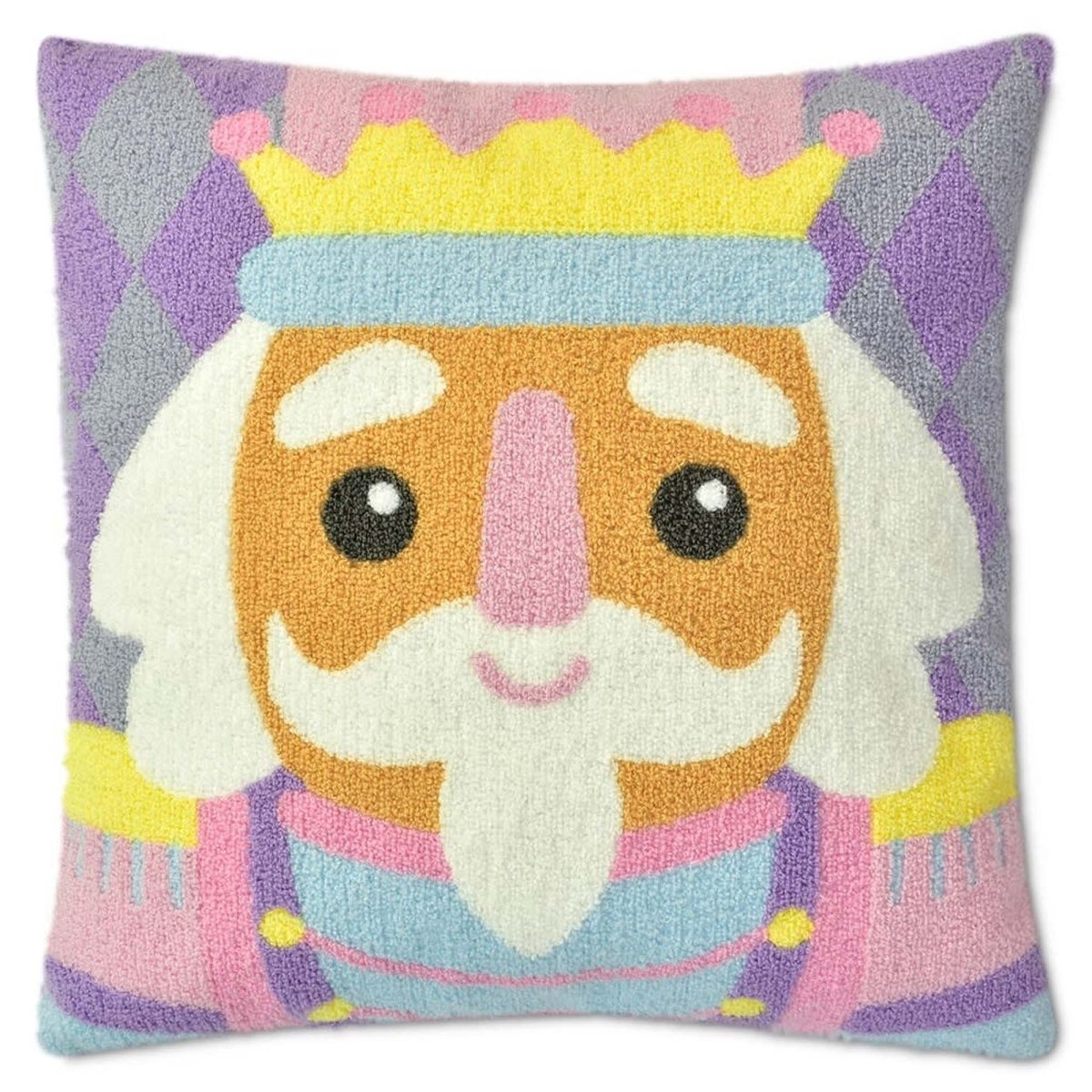 ISCREAM DIVISION Christmas Nutcracker Ballet Chenille Pillow, 14 x 14 Inches, 1 Count 810161694266